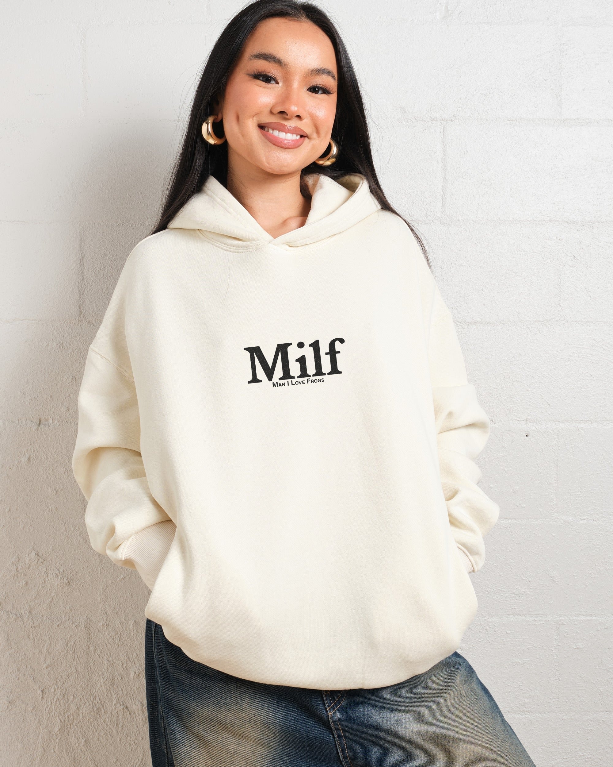 Man I Love Frogs Graphic Hoodie Unisex 90s Boxy Fit Cotton Poly Blend