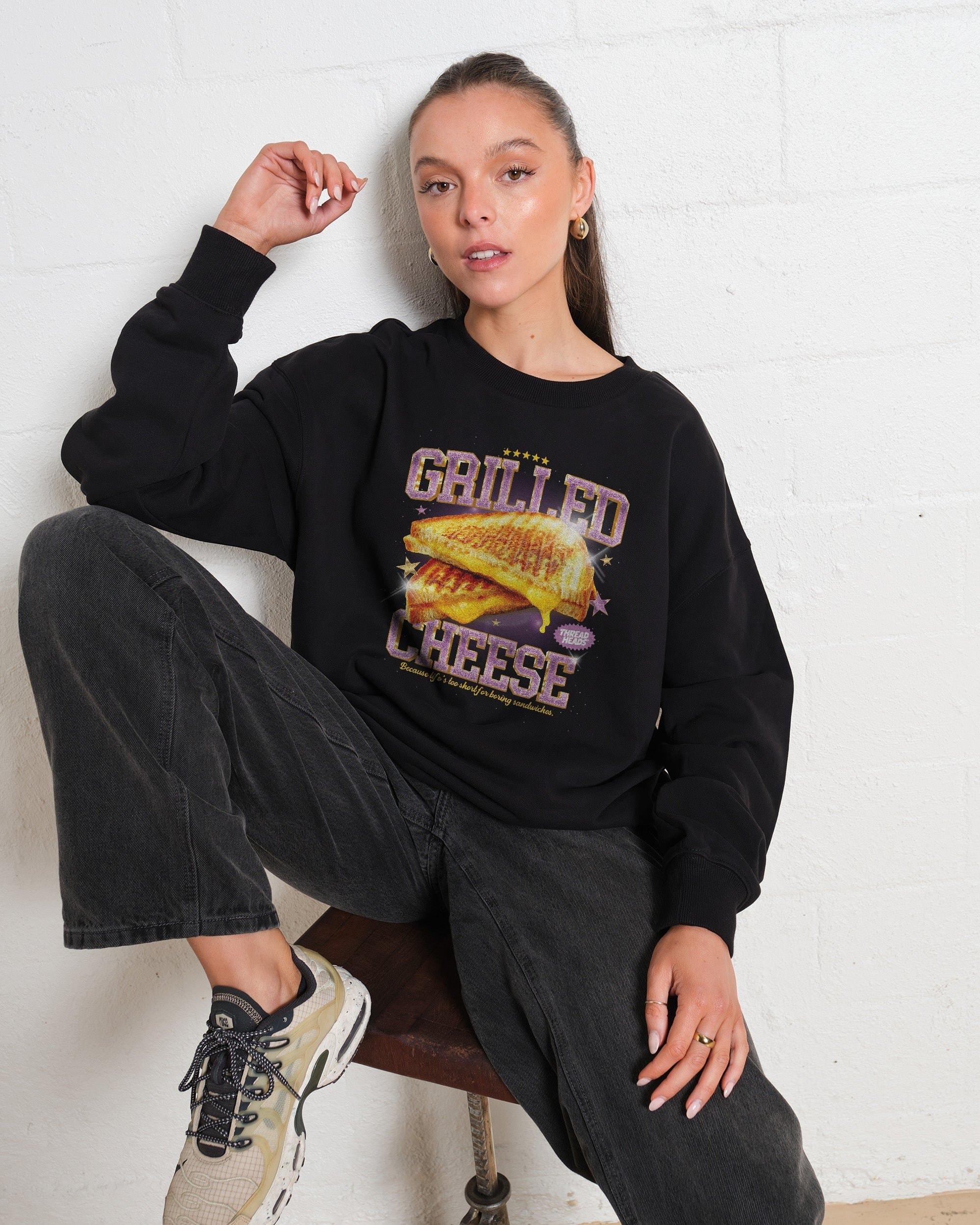Grilled Cheese Graphic Sweatshirt - Unisex Premium Cotton-Poly Blend 340gsm