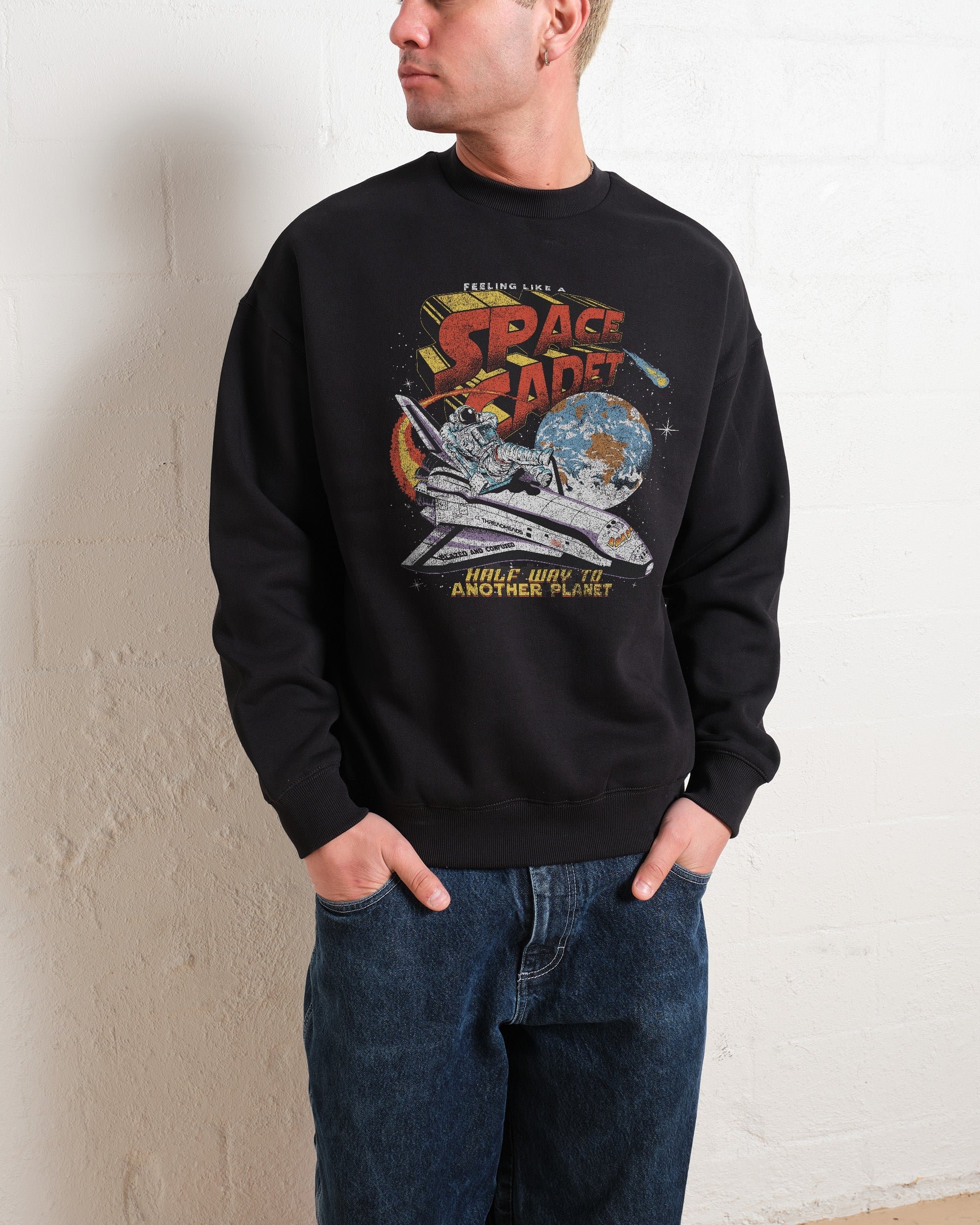 Space Cadet Unisex Graphic Sweatshirt - Premium 340gsm Cotton Poly Blend